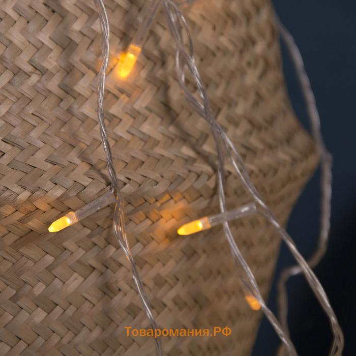 Гирлянда «Нить» 5 м с насадками «Игла», IP20, прозрачная нить, 50 LED, свечение жёлтое, 8 режимов, 220 В