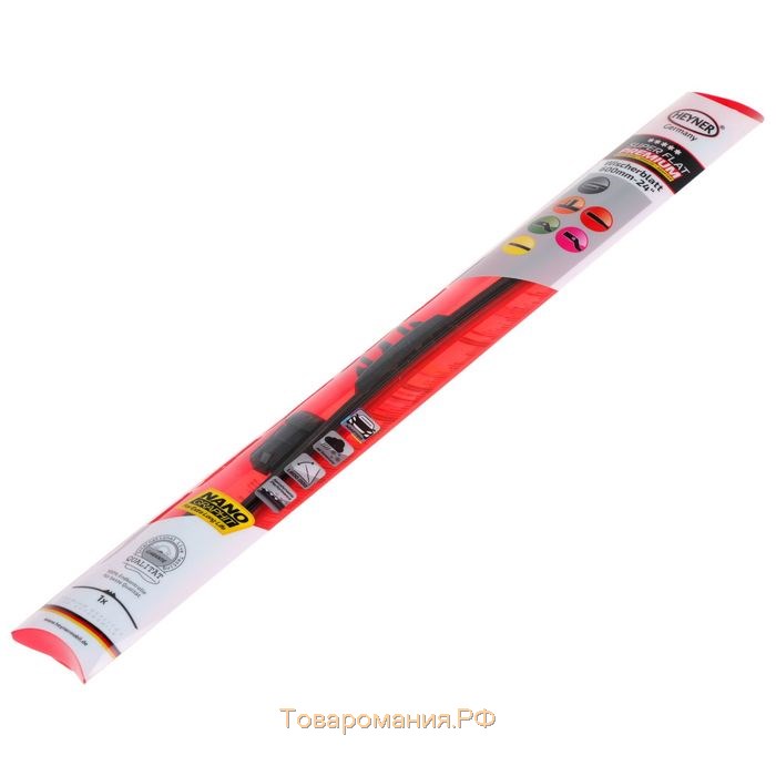 Щетка стеклоочистителя HEYNER Super Flat Premium, 24"/600 мм, бескаркасная, с переходниками