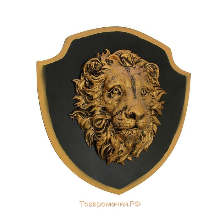 Панно "Голова льва" бронза/черный, 40см
