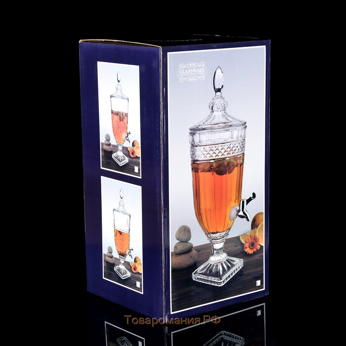 Диспенсер для напитков стеклянный Magistro «Изыск», 5 л, 26×20×54 см