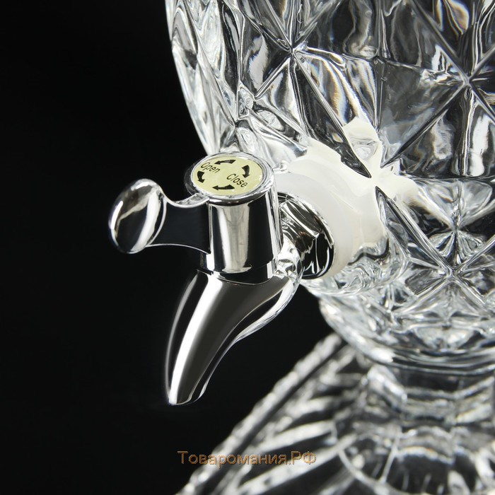 Диспенсер для напитков стеклянный Magistro «Восторг», 3 л, 17×17×50 см