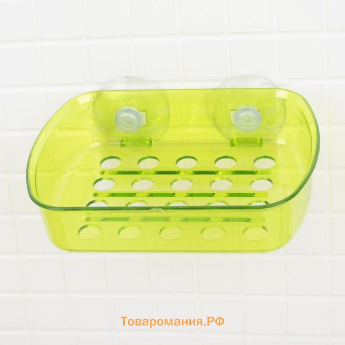 Мыльница на присосках Bath Collection, пластик, 13×10×3 см, цвет МИКС