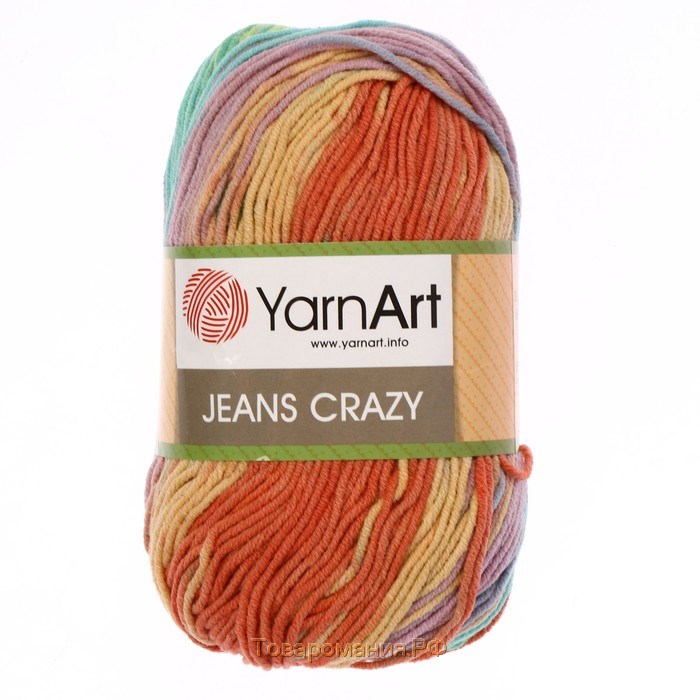 Пряжа "Jeans crazy" 55% хлопок, 45% акрил 160м/50гр (8202  принт)