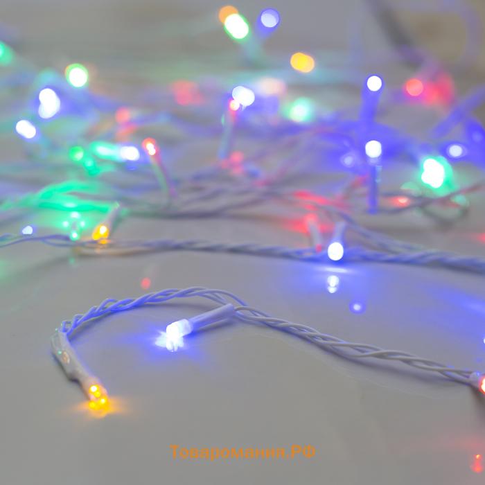 Гирлянда «Нить» 5 м, IP20, белая нить, 50 LED, 8 режимов, 220 В, свечение мульти