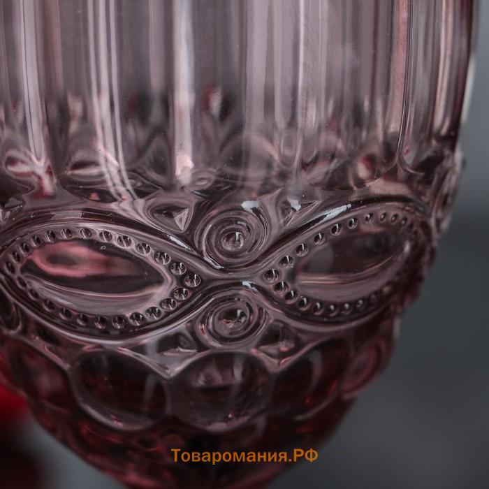 Бокал для вина Magistro «Ла-Манш», 250 мл, 8×15.3 см, стекло, розовый