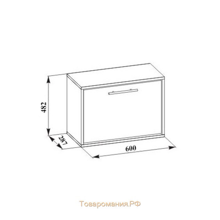 Обувница, 600 × 287 × 482 мм, цвет дуб сонома/белый