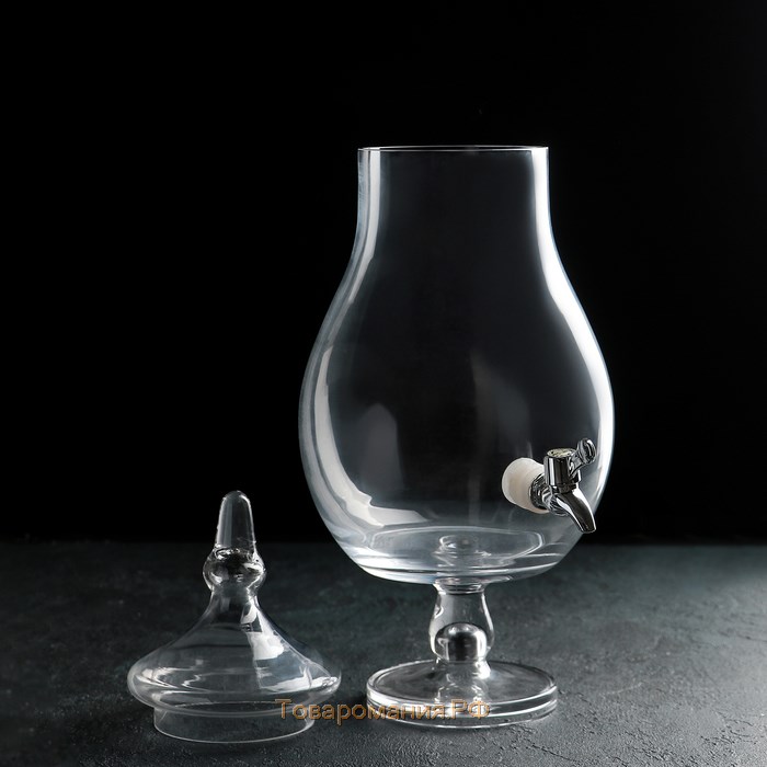 Диспенсер для напитков стеклянный «Фреш», 6 л, 21×50 см