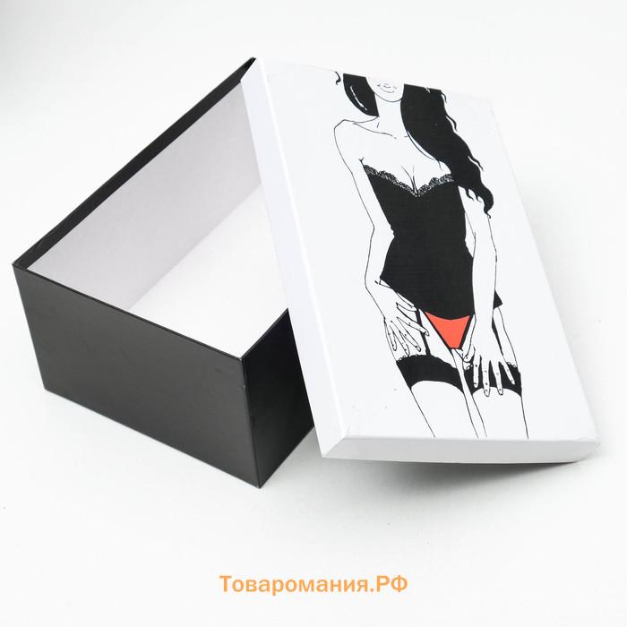 Набор коробок 3 в 1 "Страсть", черный, 30,5 х 20 х 13 - 26 х 17,5 х 11 см
