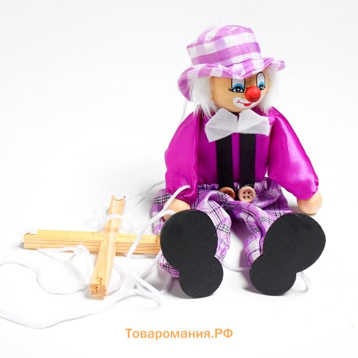 Дергунчик-марионетка на ниточках «Клоун в шляпе», цвета МИКС