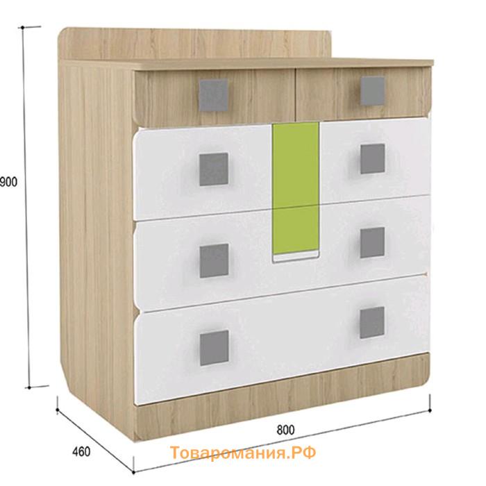 Комод  «Стиль 9.1», 800 × 460 × 900 мм, цвет туя светлая / лайм
