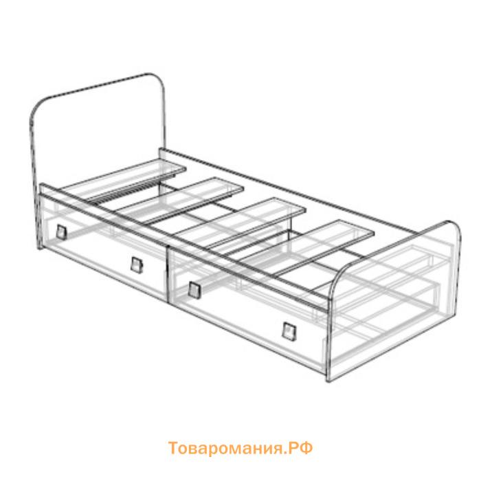 Кровать с ящиками «Умка»,  800 × 2000 мм, цвет белый