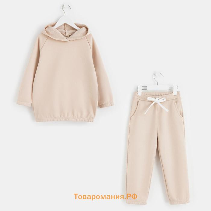 Костюм детский (худи, брюки) Casual Collection KIDS цвет бежевый, рост 104