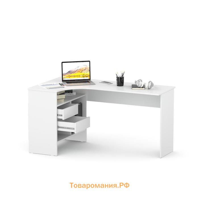 Компьютерный стол «СПм-25», 1450×810×740 мм, угловой, левый, цвет белый