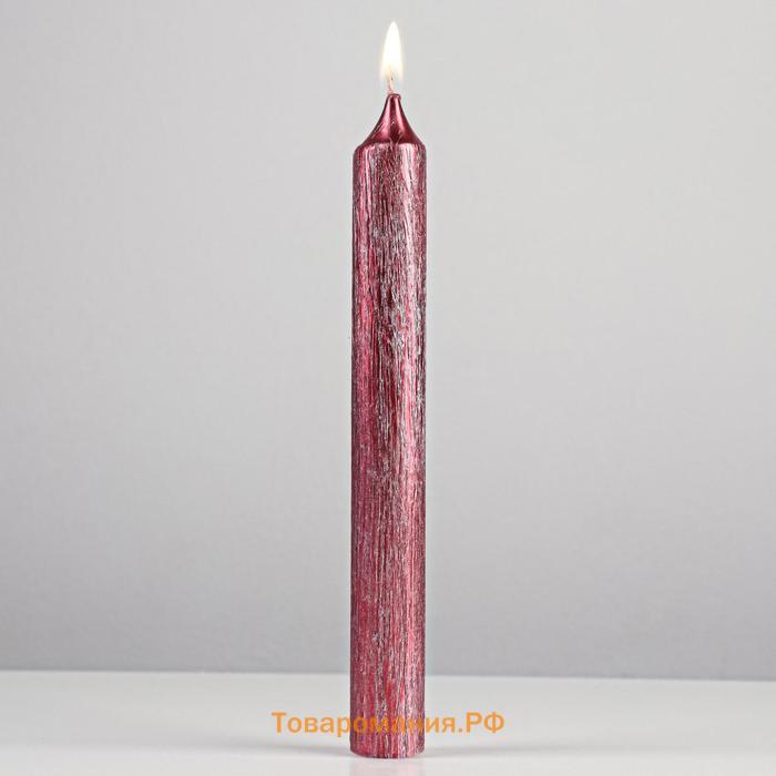 Свеча античная "Винтаж", 17х1,8  см, лакированная красная