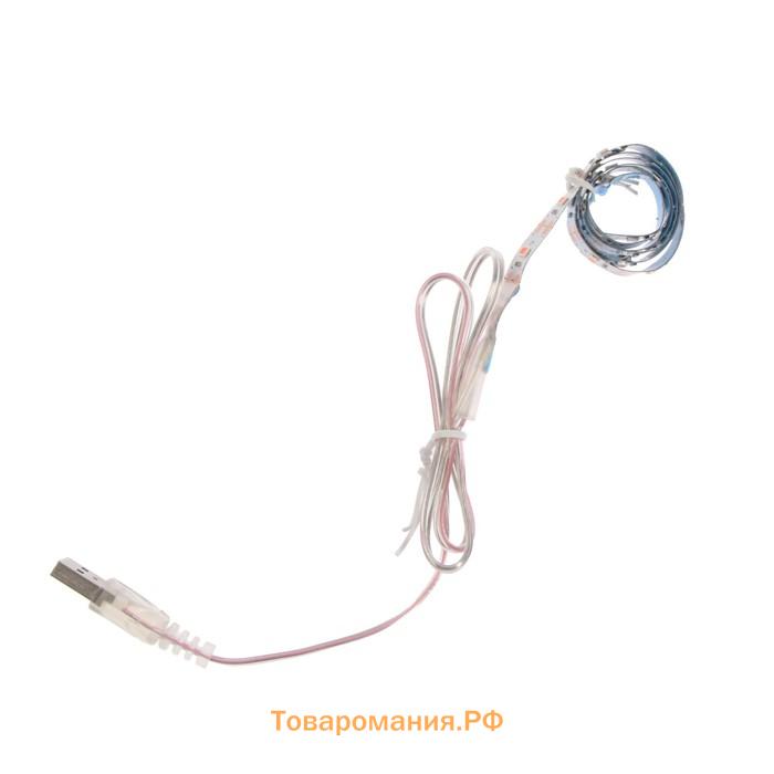 Фитолента светодиодная Luazon, 5 В, SMD5050, 0.5 м, IP20, 3.5 Вт, 60LED/м, USB, мультиспектр