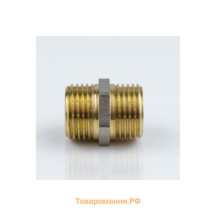 Ниппель Aquasfera 9022-01, 1/2", наружная резьба, никелированная латунь