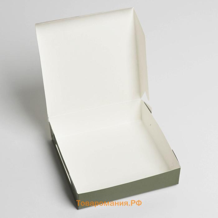 Коробка кондитерская складная, упаковка «With love», 14 х 14 х 3.5 см