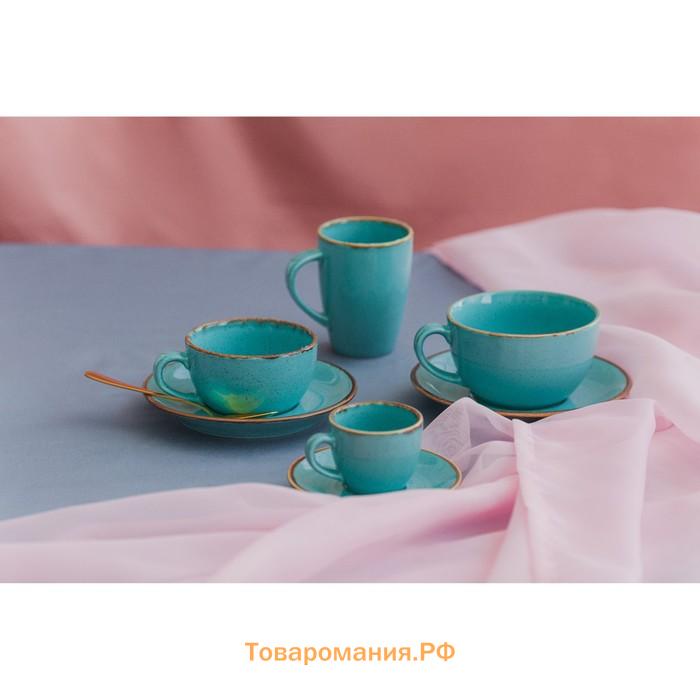 Чашка чайная Turquoise, 340 мл, цвет бирюзовый