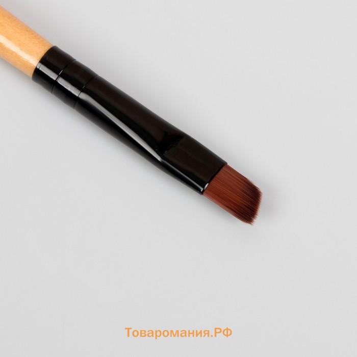 Кисть для макияжа, скошенная, 18 (± 1) см, бежевая