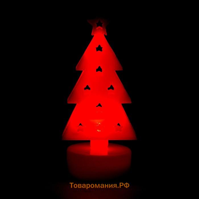 Свеча новогодняя светодиодная «Ёлочка», цвета МИКС