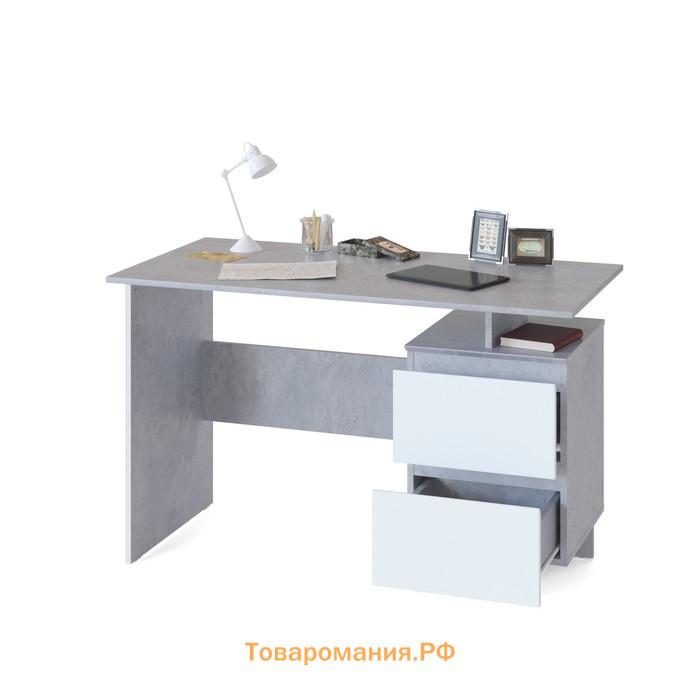 Стол письменный «СПм-19», 1200 × 600 × 744 мм, цвет бетон / белый