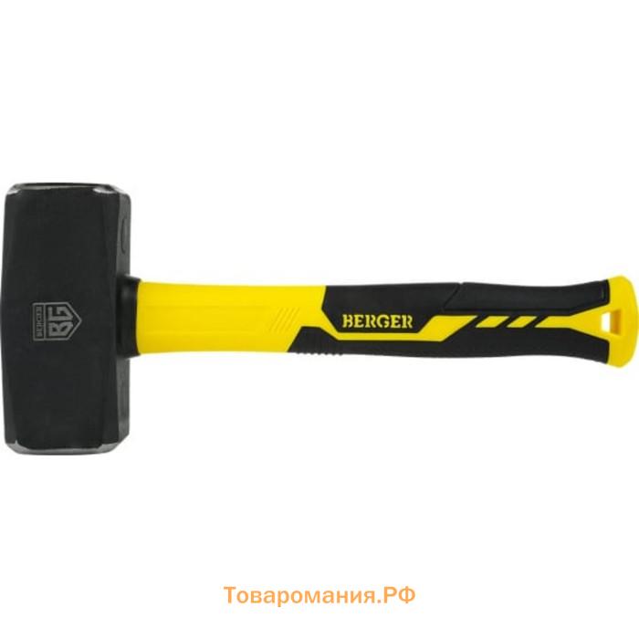 Кувалда кованая BERGER BG1516, двухкомпонентная фиберглассовая рукоятка, 1000 г