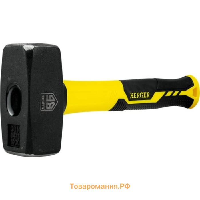 Кувалда кованая BERGER BG1516, двухкомпонентная фиберглассовая рукоятка, 1000 г