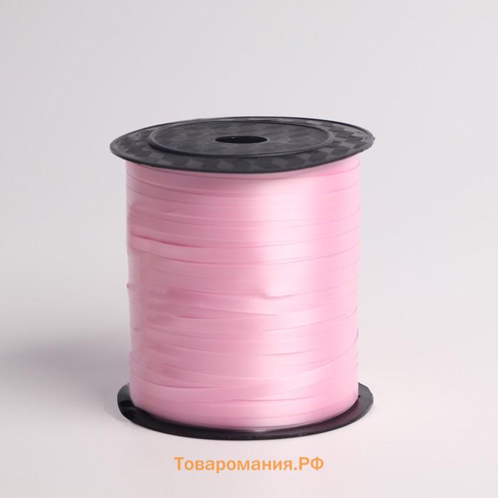 Лента упаковочная розовая, микс, 5 мм х 225 м