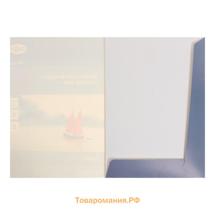 Бумага для акварели в папке А3, 295 x 415 мм, 20 листов, Гамма "Студия", 200 г/м2, среднее зерно (30C03F720W)