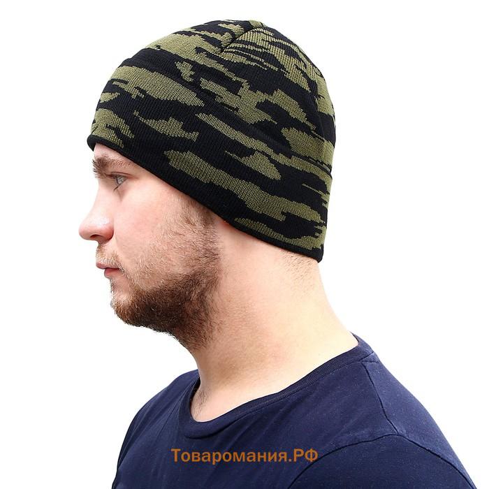 Шапка мужская на флисе, камуфляж