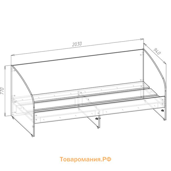 Кровать-Софа с ящиком Мико 900х2000 бриллиант/Бетон