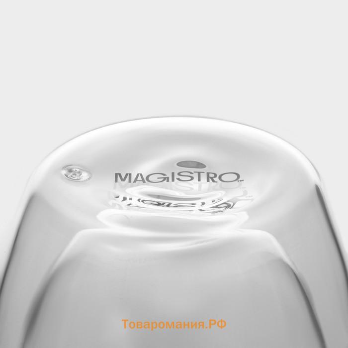 Набор кружек с двойными стенками Magistro «Дуо», 450 мл, 13×9×14.8 см, 2 шт., стекло