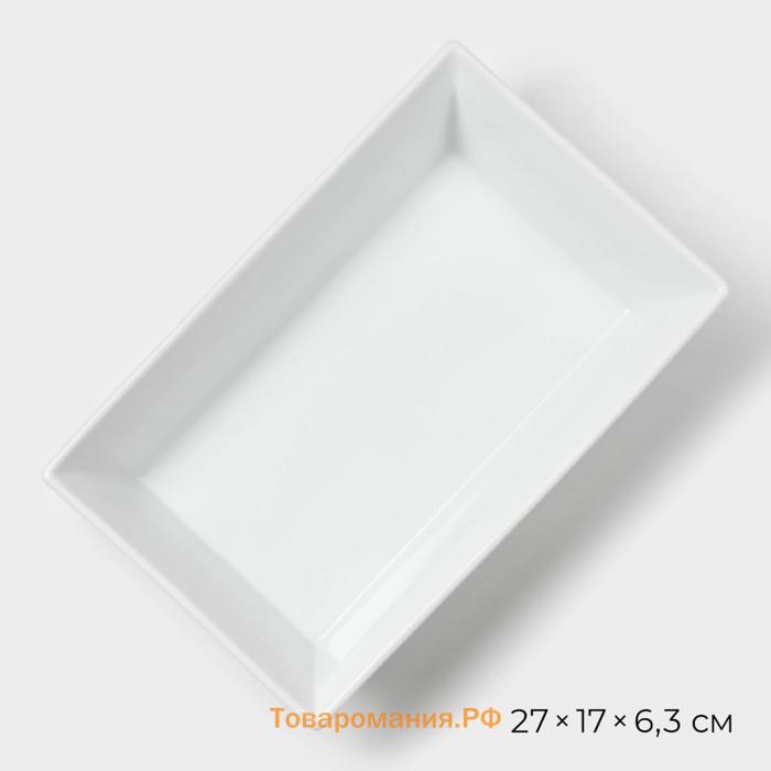 Форма для выпечки Magistro White gloss, 1.6 л, 27×17×6.3 см, жаропрочный фарфор, белая