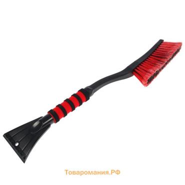 Щетка сметка, со скребком, AVS WB-6318, мягкая ручка, распушенная щетина, 62 cм