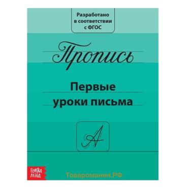 Прописи «Первые уроки письма», 20 стр.