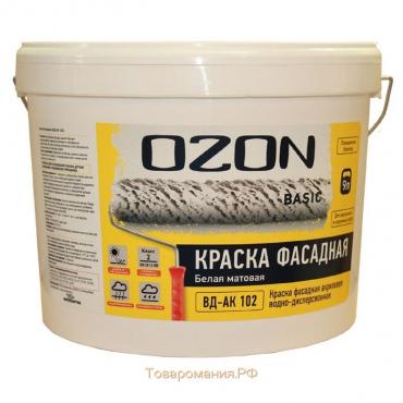 Краска фасадная OZON-Basic ВД-АК 111М акриловая 9 л (13 кг)