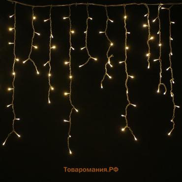 Гирлянда «Бахрома» 3 × 0.9 м, IP44, УМС, прозрачная нить, 232 LED, свечение тёплое белое, 220 В