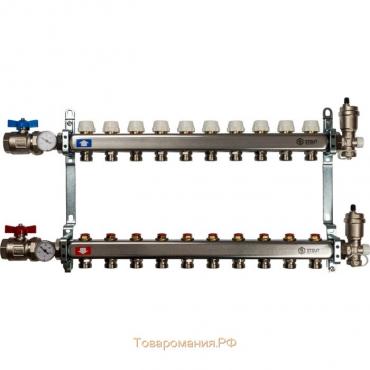 Коллекторная группа STOUT SMS 0912 000010, 1"х3/4", 10 выходов, без расходомеров, нерж сталь