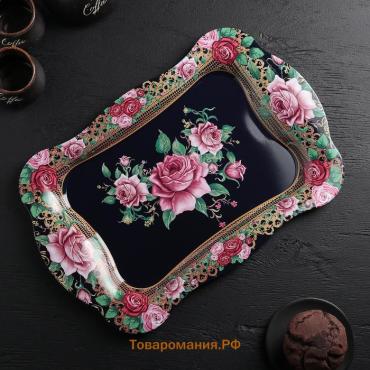 Поднос «Бахмал», 38×24.7 см, нержавеющая сталь, рисунок МИКС