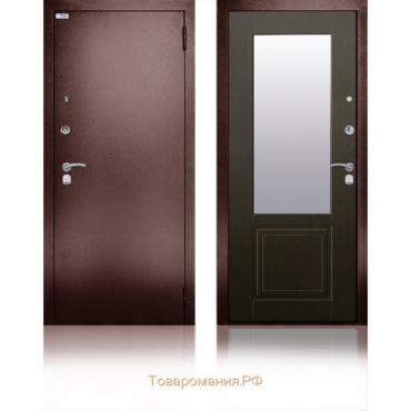 Входная дверь «Гала Венге», 870 × 2050 мм, левая, цвет венге структурный кофе, зеркало