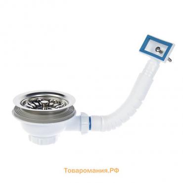 Выпуск Aquant, 3 1/2" х 40 мм, с металлической решеткой d=115 мм, с прямоугольным переливом