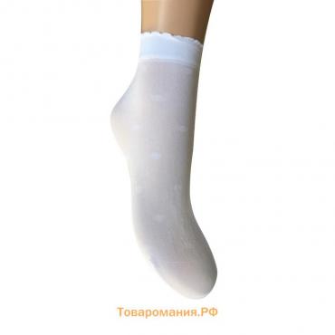 Носки детские "Горошки" 40 den (2 пары), цвет белый, размер 20-22