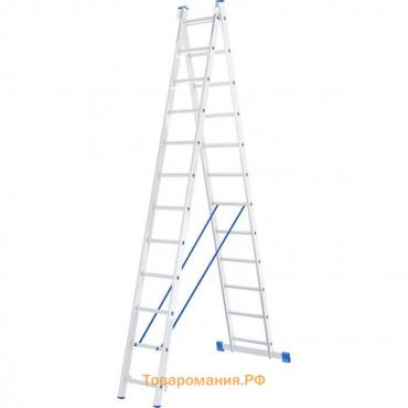Лестница "Сибртех" 97912, алюминиевая, двухсекционная, 2х12 ступеней