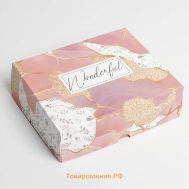 Коробка кондитерская, упаковка, Wonderful, 17 х 20 х 6 см