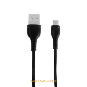 Кабель Borofone BX51, microUSB - USB, 2.4 А, 1 м, PVC оплётка, чёрный