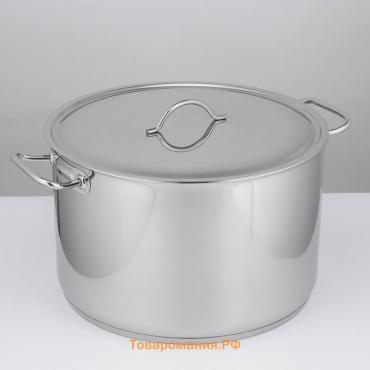 Кастрюля Amet, 30 л, d=39.6 см, цельнотянутая. капсульное дно, индукция, нержавеющая сталь