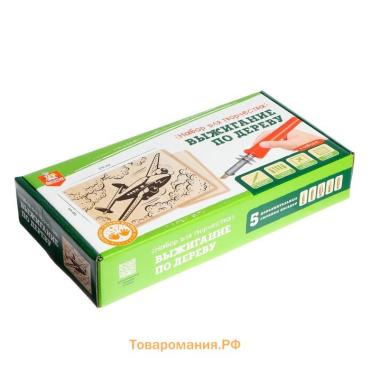 Выжигание по дереву: аппарат с насадками, доски 2 шт. Набор для творчества