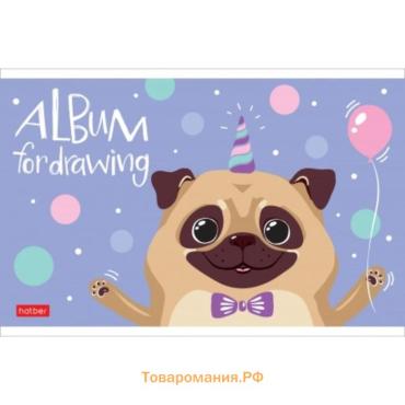 Альбом для рисования А5, 12 листов на скрепке Happy Company, обложка мелованный картон, блок 100 г/м2, МИКС