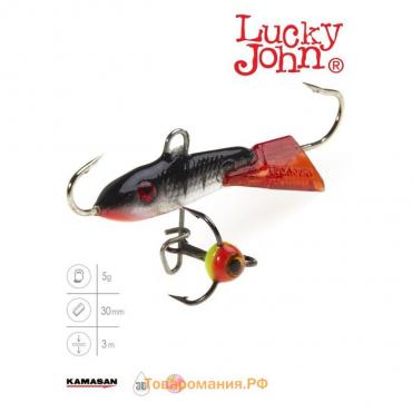 Балансир Lucky John CLASSIC 3 + тройник, 3 см, цвет 12HRT блистер