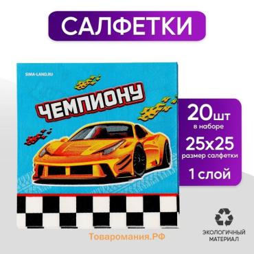 Салфетки бумажные 25 х 25см «Тачки», (набор 20 шт)